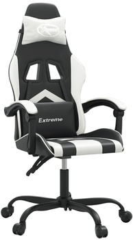 vidaXL Gaming-Stuhl mit Massagefunktion Kunstleder (349591-349602) schwarz/wei&szlig; (349596)