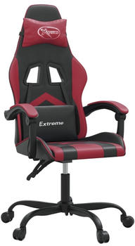 vidaXL Gaming-Stuhl mit Massagefunktion Kunstleder (349591-349602) schwarz/weinrot (349598)