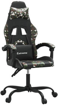 vidaXL Gaming-Stuhl mit Massagefunktion Kunstleder (349591-349602) schwarz/Tarnfarben (349602)