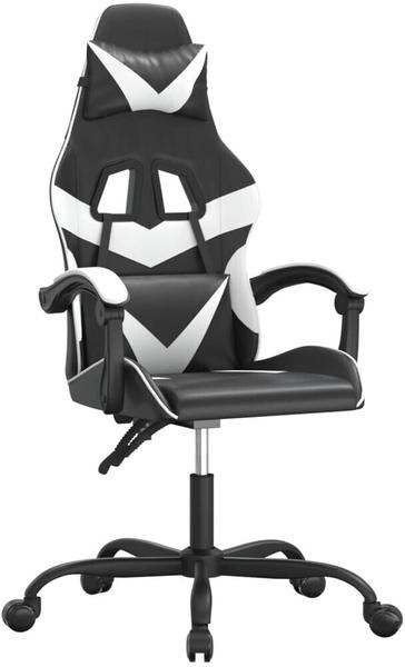 vidaXL Gaming-Stuhl mit Massagefunktion Kunstleder (349543-349554) schwarz/weiß (349548)