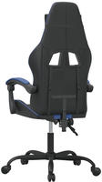 vidaXL Gaming-Stuhl Drehbar Schwarz und Blau Kunstleder