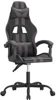 Gaming-stuhl Drehbar Schwarz Und Grau Kunstleder Vidaxl
