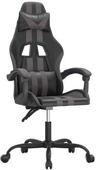 vidaXL Gaming-Stuhl mit Massagefunktion Kunstleder (349519-349530) schwarz/grau (349523)