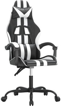 vidaXL Gaming-Stuhl mit Massagefunktion Kunstleder (349519-349530) schwarz/wei&szlig; (349524)