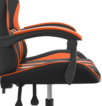 vidaXL Gaming-Stuhl mit Massagefunktion Kunstleder (349519-349530) schwarz/orange (349525)
