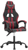 vidaXL Gaming-Stuhl Drehbar Schwarz und Weinrot Kunstleder