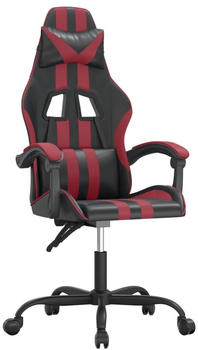 vidaXL Gaming-Stuhl mit Massagefunktion Kunstleder (349519-349530) schwarz/weinrot (349526)