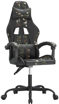 vidaXL Gaming-Stuhl mit Massagefunktion Kunstleder (349519-349530) schwarz/Tarnfarben (349530)