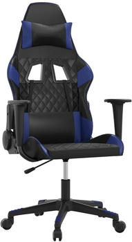 vidaXL Gaming-Stuhl mit Massagefunktion Kunstleder (345511-345521) schwarz/blau (345511)