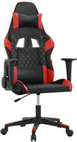 vidaXL Gaming-Stuhl mit Massagefunktion Schwarz und Rot Kunstleder
