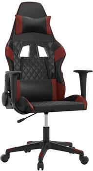 vidaXL Gaming-Stuhl mit Massagefunktion Kunstleder (345511-345521) schwarz/weinrot (345518)