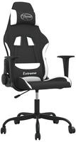 vidaXL Gaming-Stuhl Schwarz und Wei&szlig; Stoff