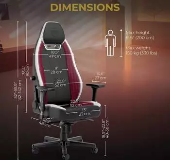 Noblechairs Legend Black/Wite/Red – Präzise anpassbare Sitzmechanik für individuelle Bedürfnisse