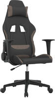 vidaXL Gaming-Stuhl Schwarz und Taupe Stoff