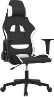 vidaXL Gaming-Stuhl Schwarz und Wei&szlig; Stoff