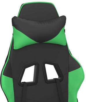 vidaXL Gaming-Stuhl mit Fußstütze Kunstleder (3143653-3143664) schwarz/grün (3143656)