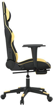 vidaXL Gaming-Stuhl mit Fußstütze Kunstleder (3143764-3143774) schwarz/gold (3143766)