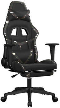 vidaXL Gaming-Stuhl mit Fu&szlig;st&uuml;tze Kunstleder (3143676-3143686) schwarz/Tarnfarben (3143686)