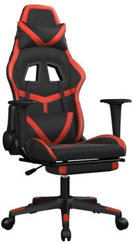 vidaXL Gaming-Stuhl mit Fu&szlig;st&uuml;tze Kunstleder (3143676-3143686) schwarz/rot (3143677)
