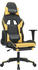 vidaXL Gaming-Stuhl mit Fußstütze Kunstleder (3143699-3143710) schwarz/gold (3143701)