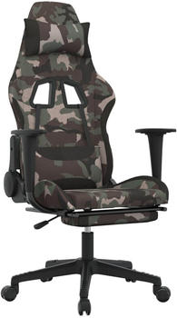 vidaXL Gaming-Stuhl mit Fußstütze und Massagefunktion Stoff (345501-345510) schwarz/camouflage (345510)