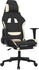 vidaXL Gaming-Stuhl mit Fußstütze und Massagefunktion Stoff (345501-345510) schwarz/creme (345501)