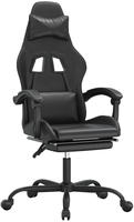 Vidaxl Gaming Chair With Footrest Black Faux Leather