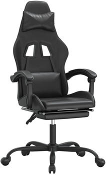vidaXL Gaming-Stuhl mit Fu&szlig;st&uuml;tze Kunstleder (3143854-3143865) schwarz (3143862)