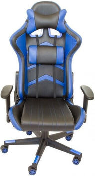 Nativ Haushalt Gaming-Stuhl, Nacken- R&uuml;ckenkissen, Gamerstuhl, B&uuml;rostuhl schwarz/blau