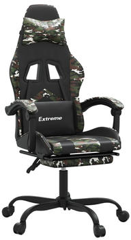 vidaXL Gaming-Stuhl mit Fußstütze Kunstleder (3143902-3143913) schwarz/Tarnfarben (3143913)