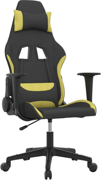 vidaXL Gaming-Stuhl mit Massagefunktion Stoff (345491-345500) schwarz/hellgrün (345496)