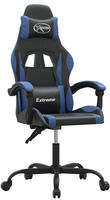 Gaming-stuhl Drehbar Schwarz Und Blau Kunstleder Vidaxl