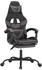 vidaXL Gaming-Stuhl mit Fußstütze und Massagefunktion Kunstleder (349555-349566) schwarz/grau (349559)