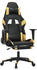 vidaXL Gaming-Stuhl mit Fußstütze und Massagefunktion Kunstleder (345522-345532) schwarz/gold (345524)