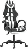 Gaming-stuhl Mit Fu&szlig;st&uuml;tze Schwarz Und Wei&szlig; Kunstleder Vidaxl129473