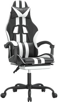 vidaXL Gaming-Stuhl mit Fu&szlig;st&uuml;tze Kunstleder (3143830-3143841) schwarz/wei&szlig; (3143835)