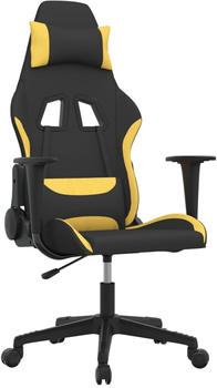 vidaXL Gaming-Stuhl mit Massagefunktion Stoff (345491-345500) schwarz/gelb (345494)