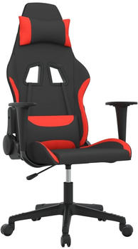 vidaXL Gaming-Stuhl mit Massagefunktion Stoff (345491-345500) schwarz/rot (345499)