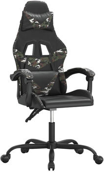 vidaXL Gaming-Stuhl mit Massagefunktion Kunstleder (349543-349554) schwarz/Tarnfarben (349554)