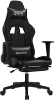 vidaXL Gaming-Stuhl mit Fu&szlig;st&uuml;tze Schwarz Kunstleder