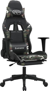 vidaXL Gaming-Stuhl mit Fußstütze Kunstleder (3143699-3143710) schwarz/Tarnfarben (3143710)