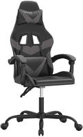 Gaming-stuhl Drehbar Schwarz Und Grau Kunstleder Vidaxl