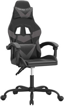 vidaXL Gaming-Stuhl mit Massagefunktion Kunstleder (349543-349554) schwarz/grau (349547)