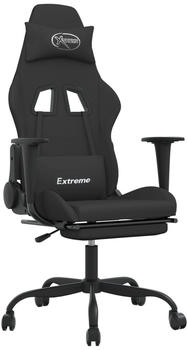 vidaXL Gaming-Stuhl mit Fußstütze Stoff (3143722-3143732) schwarz (3143725)