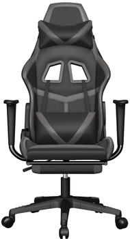 vidaXL Gaming-Stuhl mit Fu&szlig;st&uuml;tze Kunstleder (3143676-3143686) schwarz/grau (3143680)