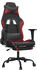 vidaXL Gaming-Stuhl mit Fußstütze und Massagefunktion Kunstleder (345411-345422) schwarz/weinrot (345418)
