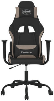 vidaXL Gaming-Stuhl mit Massagefunktion Stoff (345469-345479) schwarz/Taupe (345471)