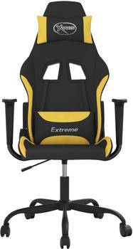 vidaXL Gaming-Stuhl mit Massagefunktion Stoff (345469-345479) schwarz/gelb (345473)