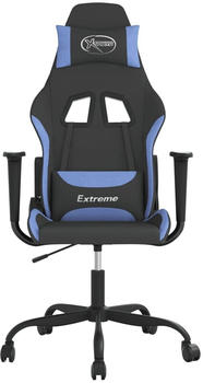 vidaXL Gaming-Stuhl mit Massagefunktion Stoff (345469-345479) schwarz/blau (345476)