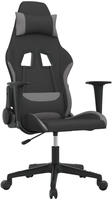 vidaXL Gaming-Stuhl mit Massagefunktion Schwarz und Hellgrau Stoff